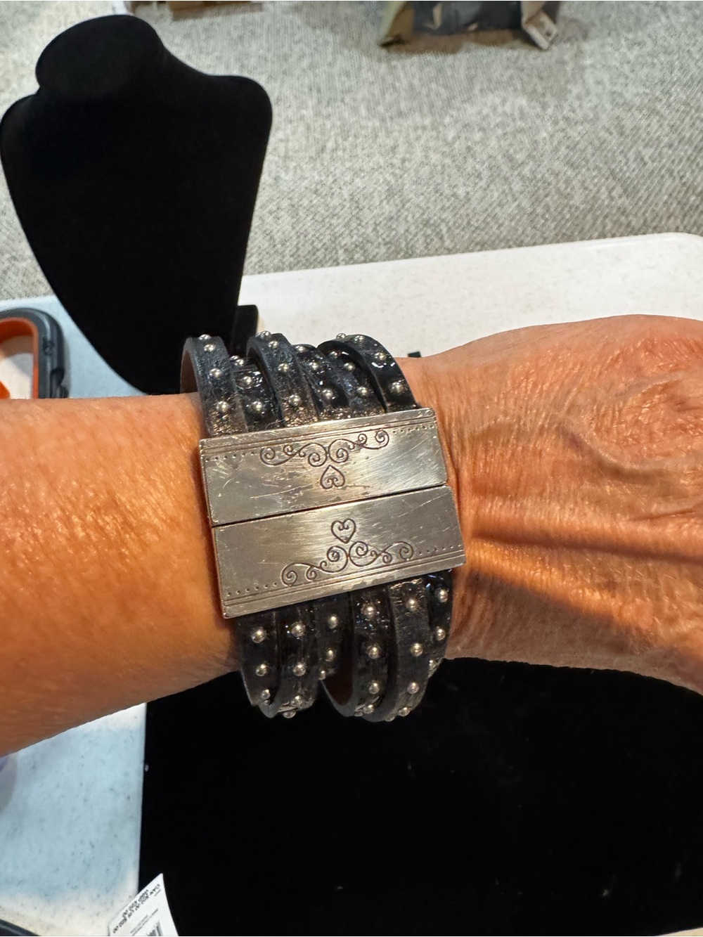 Brighton Thea Harlow Multi-Strand Studded Leather Bracelet w/dust bag